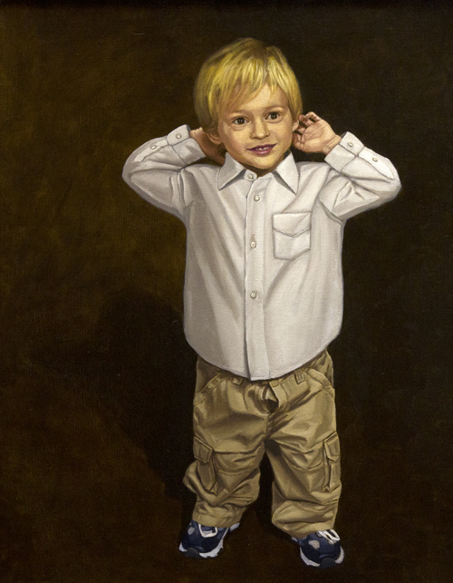 Michael A. Cooley, Jalen, Portrait, 2015, Oil. This painting is a portrait commission for a private owner