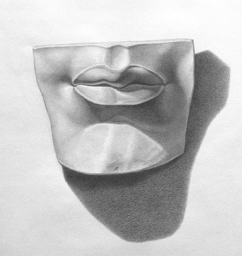 Michael A. Cooley, Lips of Michelangelo’s David, Graphite, 2012, Independent Study.