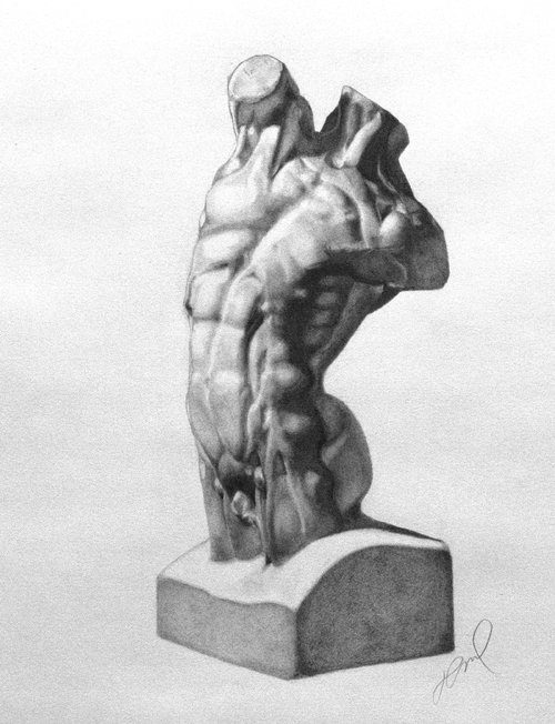 Heidi Gumm, Torso - Cast Drawing, 2014, Graphite